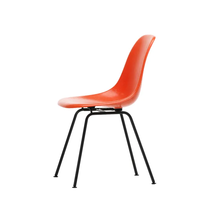 Eames fiberglass chairs DSX stol - Red orange-Black - Vitra