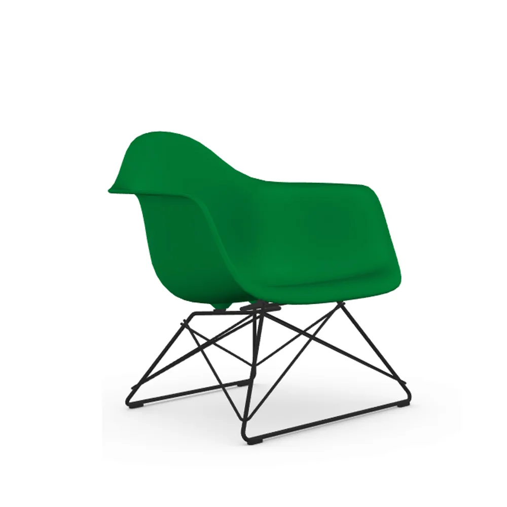 Eames plastic armchair LAR fåtölj, Green-Black Vitra