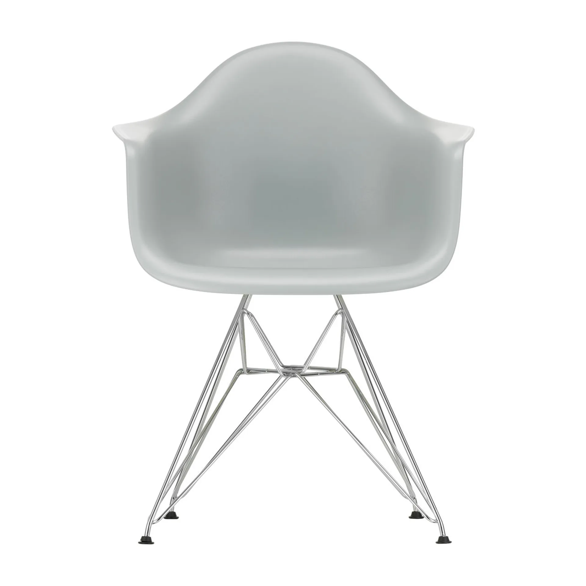 Eames Plastic Armchair RE DAR stol, 24 light grey-chrome Vitra