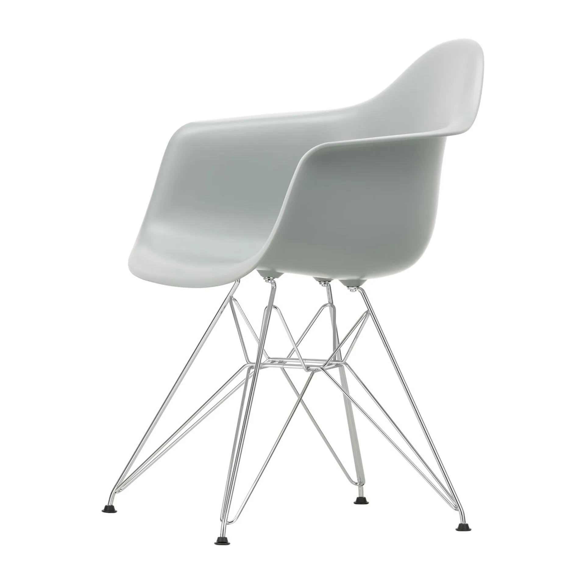 Eames Plastic Armchair RE DAR stol, 24 light grey-chrome Vitra