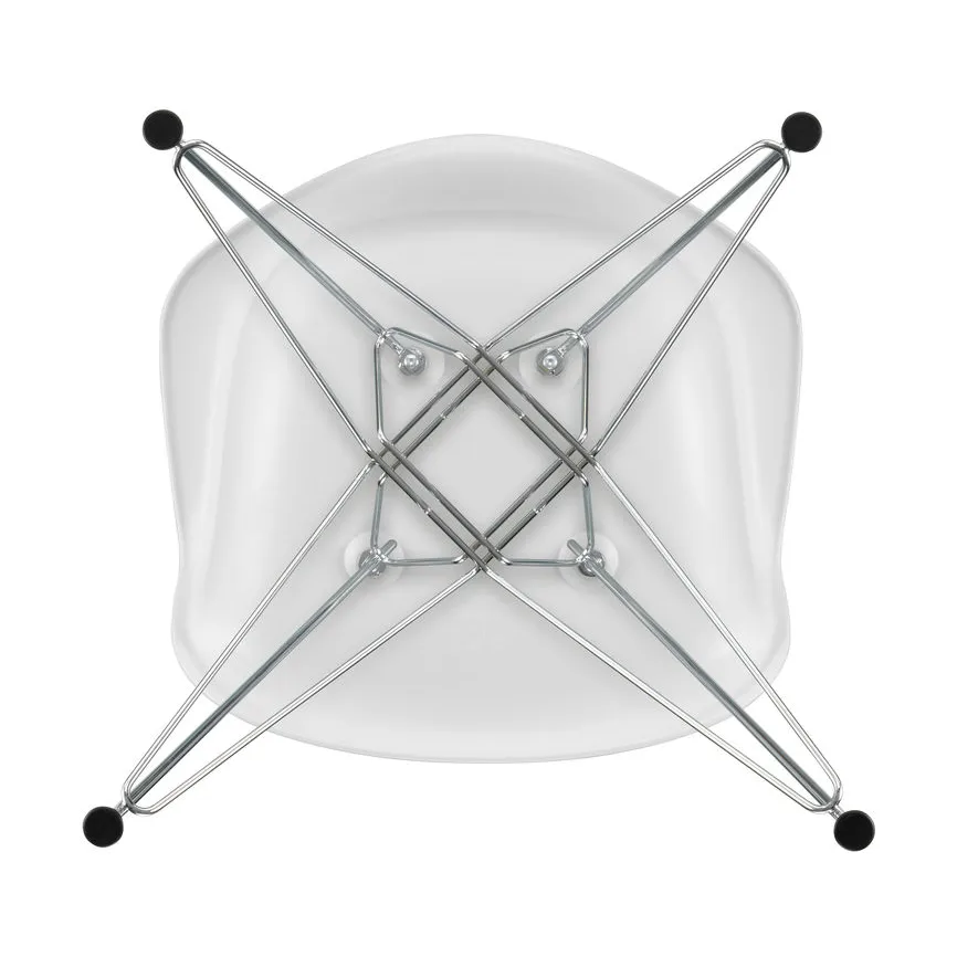 Eames Plastic Armchair RE DAR stol, 85 cotton white-chrome Vitra