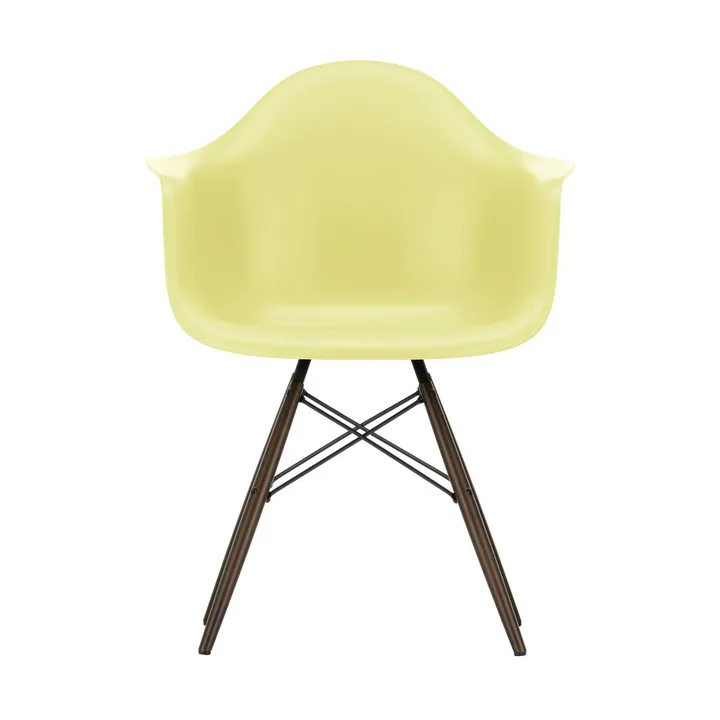 Eames Plastic Armchair RE DAW stol - 92 citron-dark maple - Vitra