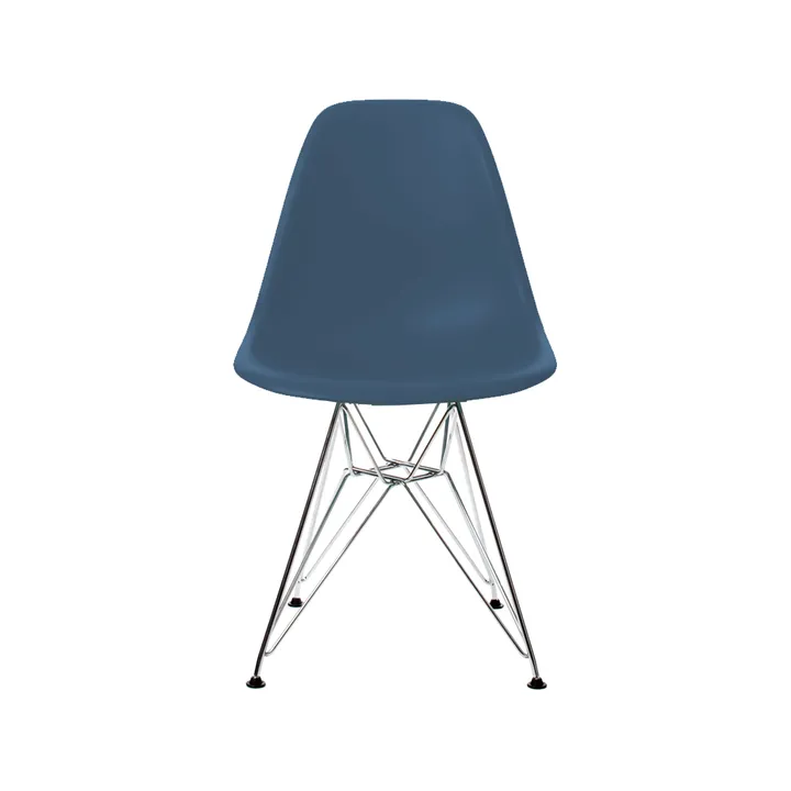 Eames Plastic Side Chair RE DSR stol - 83 sea blue-chrome - Vitra