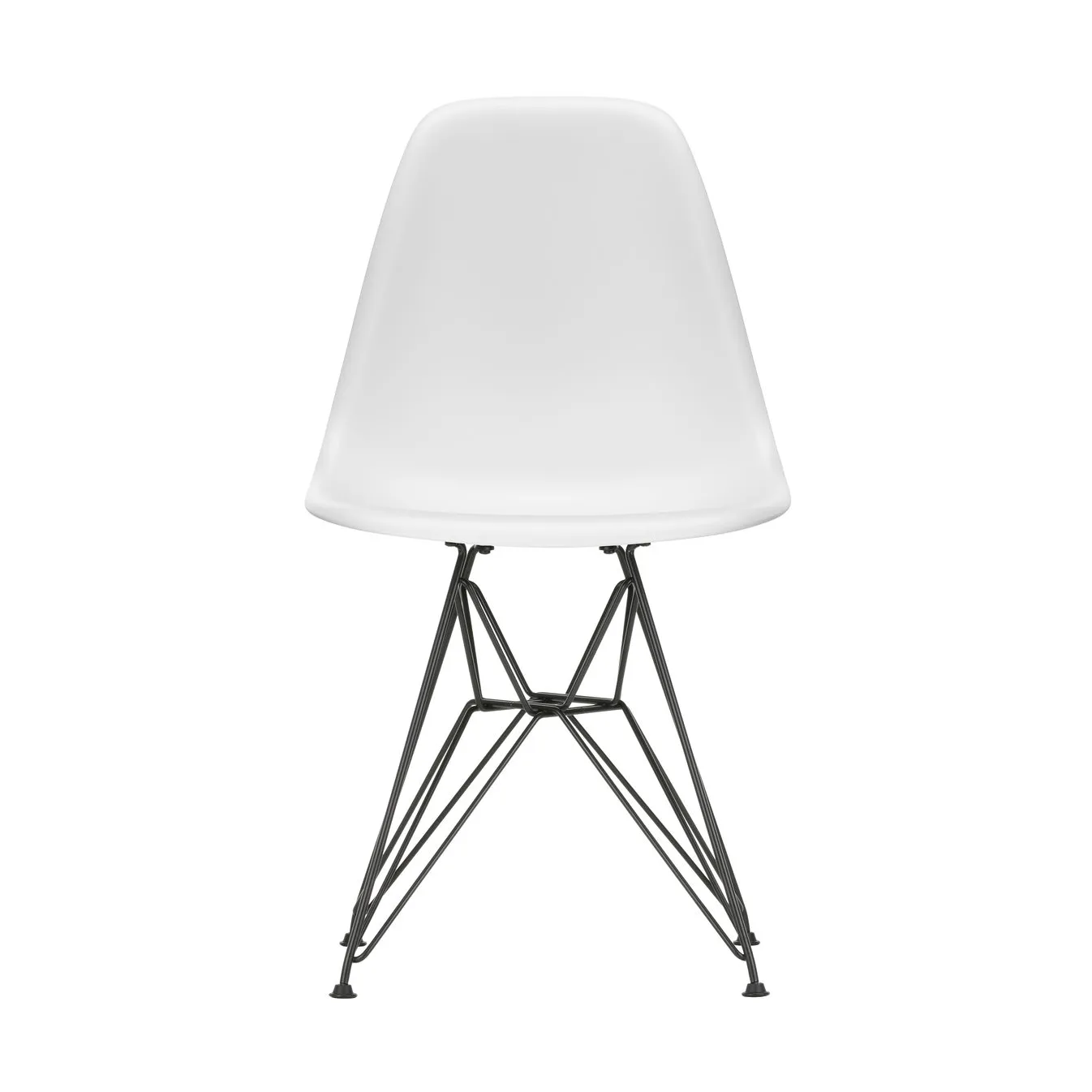 Eames Plastic Side Chair RE DSR stol, 85 cotton white-basic dark Vitra
