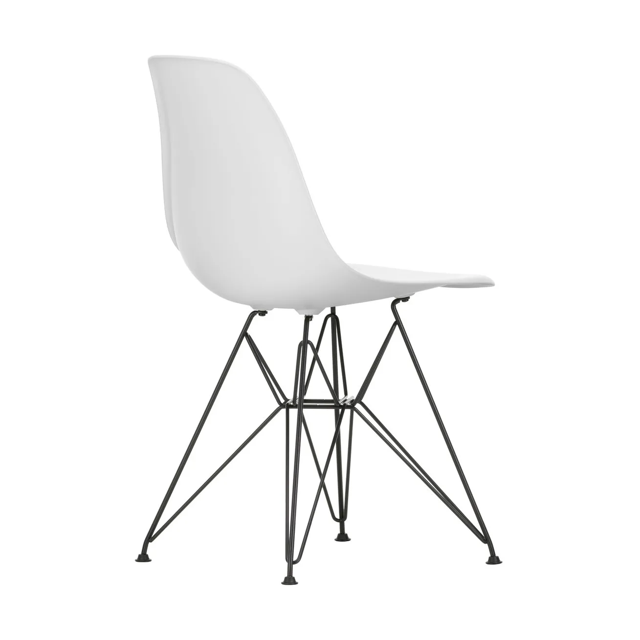 Eames Plastic Side Chair RE DSR stol, 85 cotton white-basic dark Vitra