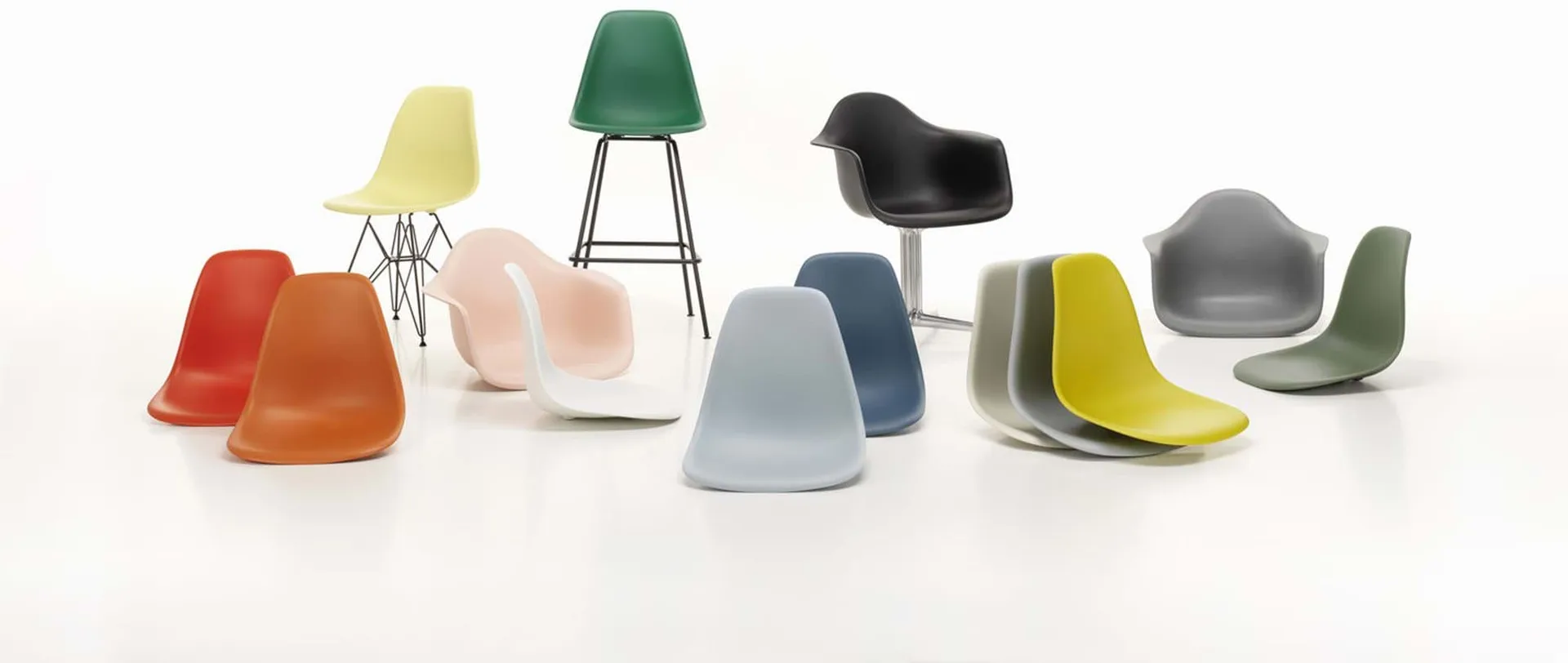 Eames Plastic Side Chair RE DSR stol, White-chrome Vitra