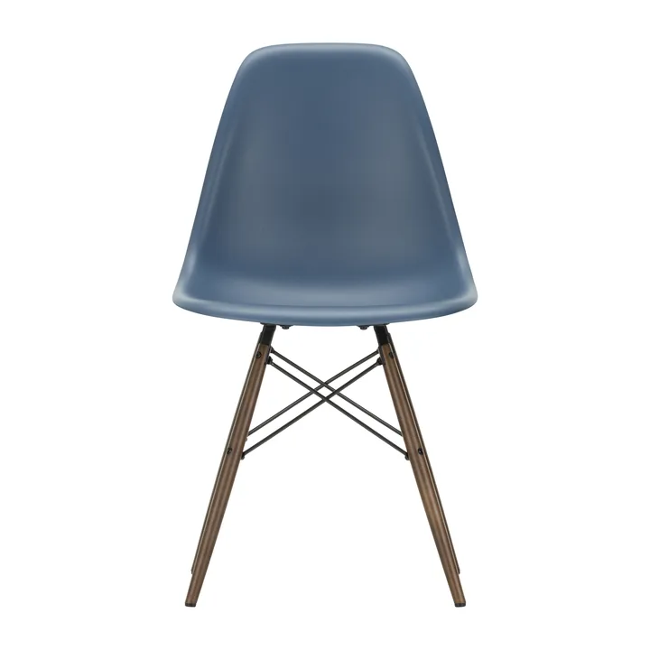 Eames Plastic Side Chair RE DSW stol - 83 sea blue-dark maple - Vitra