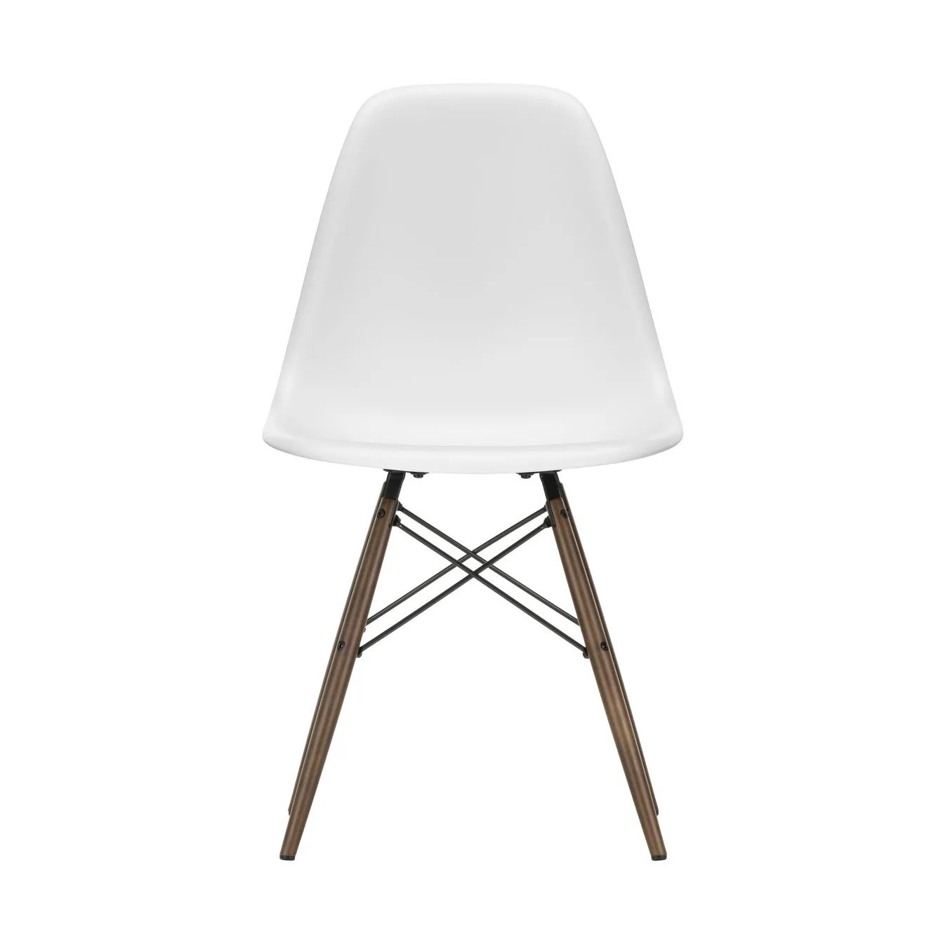Eames Plastic Side Chair RE DSW stol, 85 cotton white-dark maple Vitra