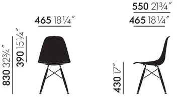 Eames Plastic Side Chair RE DSW stol - White-black maple - Vitra