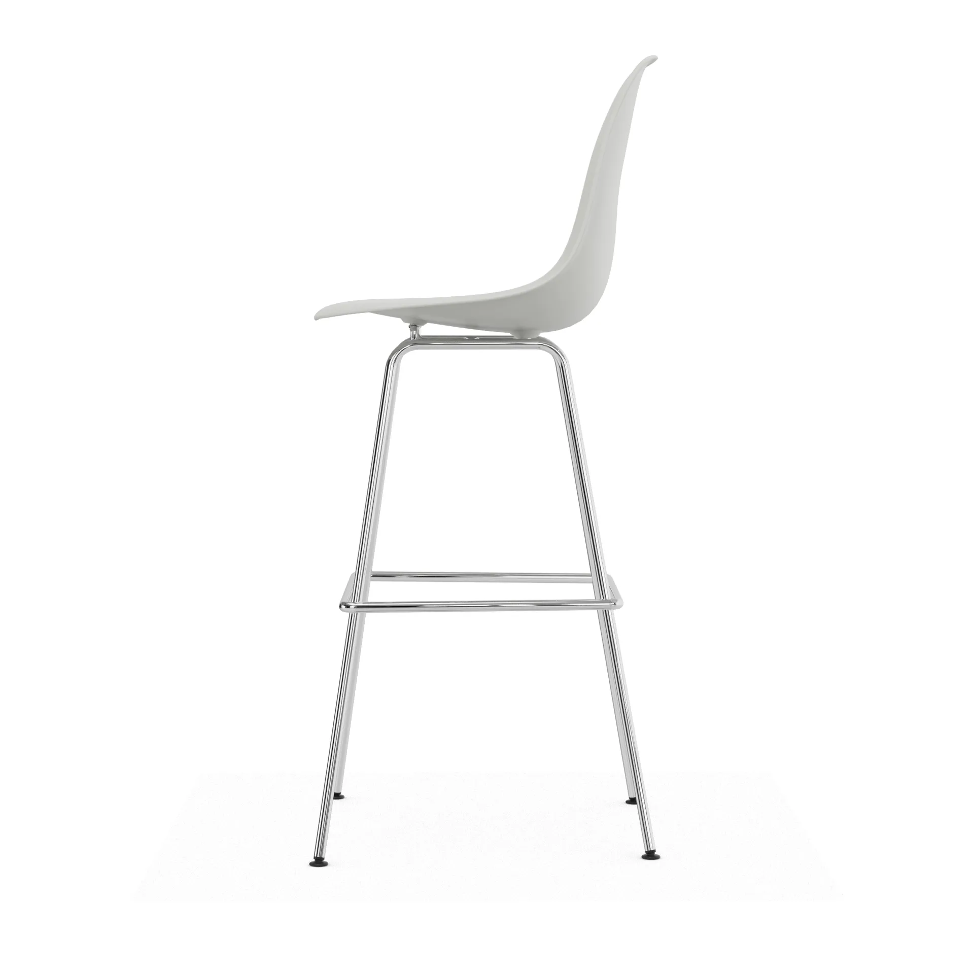 Eames Plastic Stool RE barpall, High White-chrome Vitra