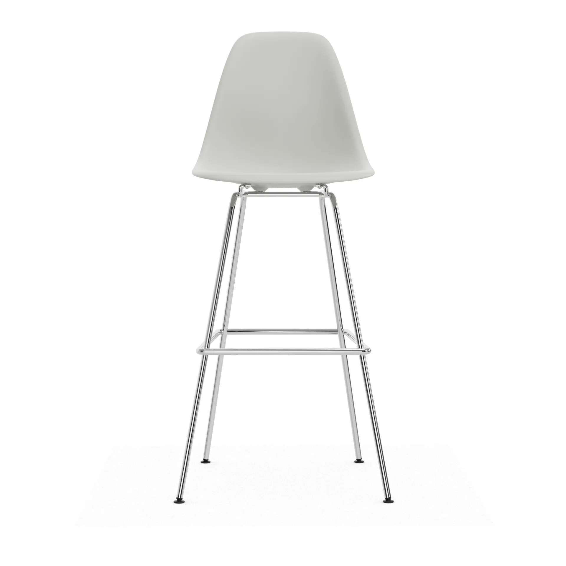 Eames Plastic Stool RE barpall, High White-chrome Vitra