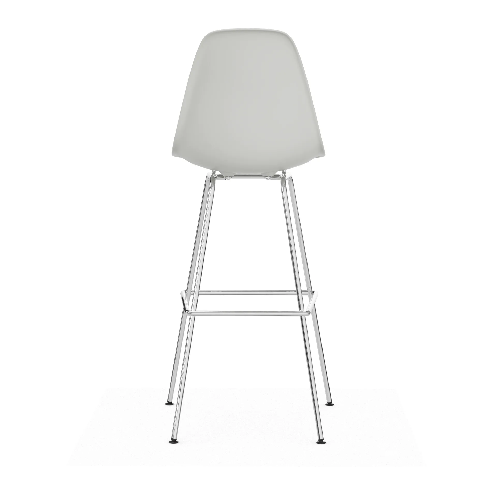 Eames Plastic Stool RE barpall, High White-chrome Vitra