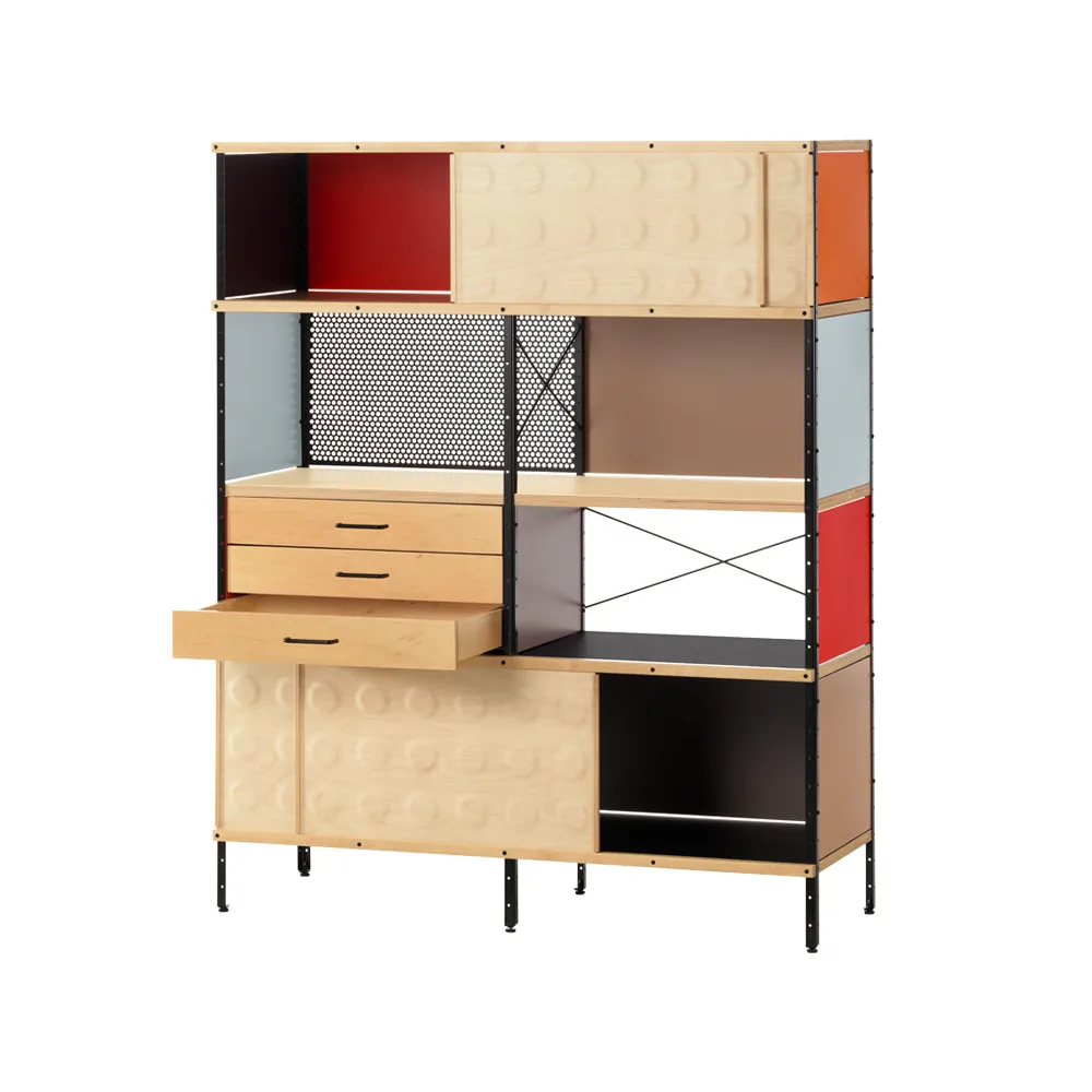 Eames storage unit ESU bokhylla, Multi-Svart ram Vitra