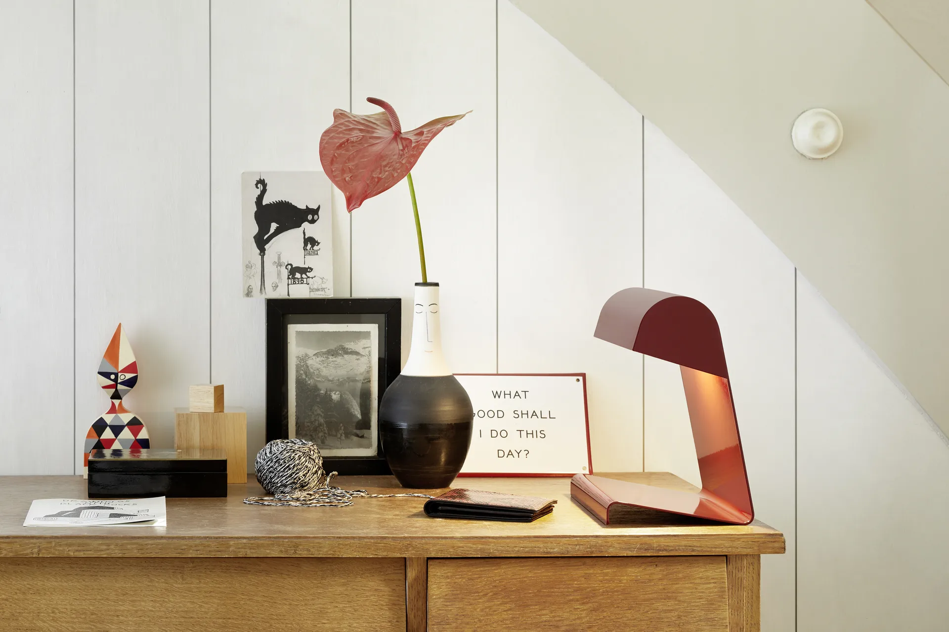 Lampe de Bureau bordslampa, Japanese red Vitra