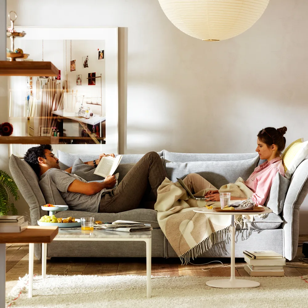 Mariposa 2-sits soffa, Iroko 01 gul Vitra