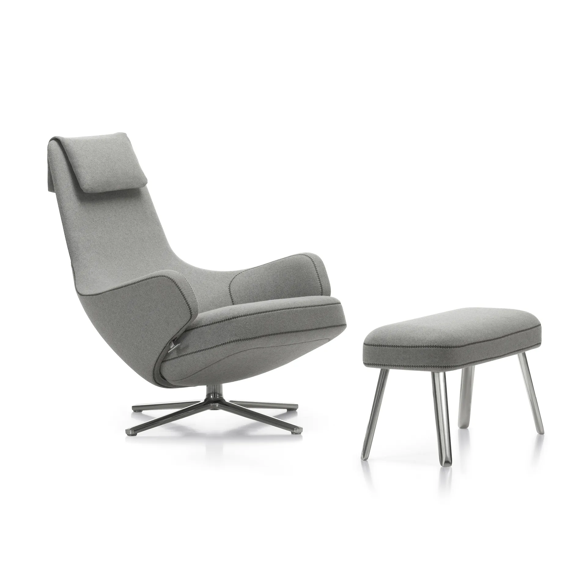 Repos & Panchina aluminiumstativ, Cosy 2 pebble grey Vitra