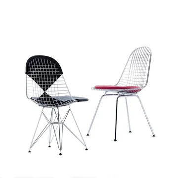 Wire chair DKR-2 stol - Hopsak nero-Chrome - Vitra