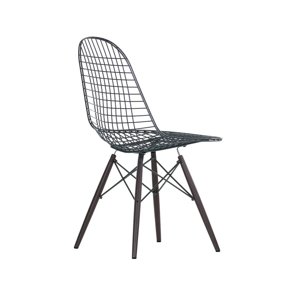 Wire chair DKW stol, Basic dark-Brown stained Vitra