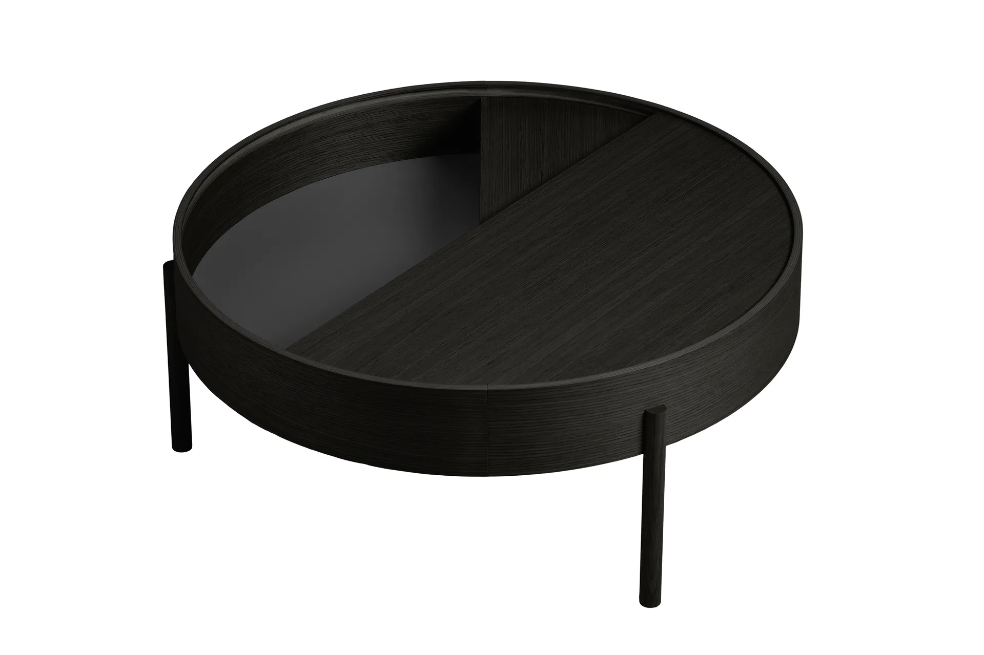 Arc soffbord Ø89 cm, Svartmålad ask Woud