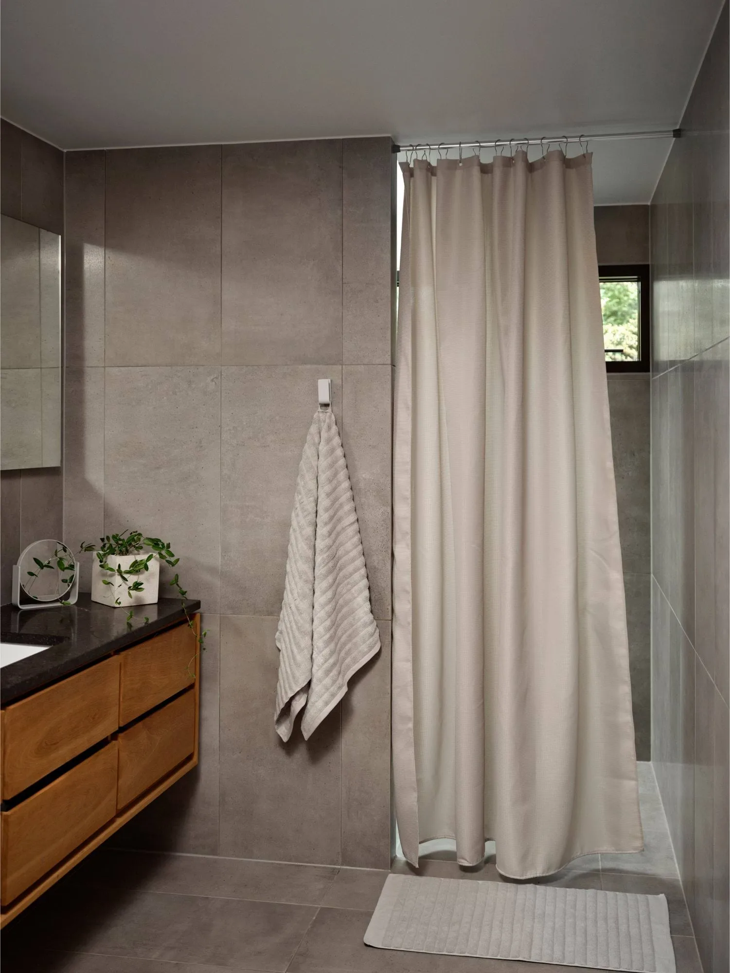 Lux duschdraperi, Soft grey, 180x200 cm Zone Denmark