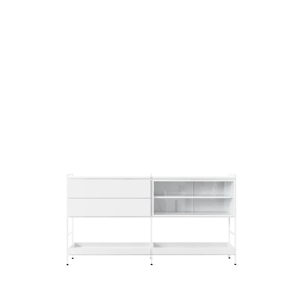 Molto Medium sideboard, vit, 2 sektioner med vitrin Zweed